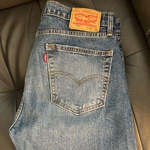 Mens Levis 505 Jeans 32x32 Straight Fit Med Blue stretch